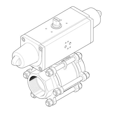 Festo Ball Valve Actuator Unit VZBA-4"-GG-63-T-22-F10-V4V4T-PS240-R-90- VZBA-4"-GG-63-T-22-F10-V4V4T-PS240-R-90-